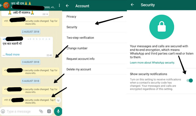 Show Security Notification In WhatsApp
