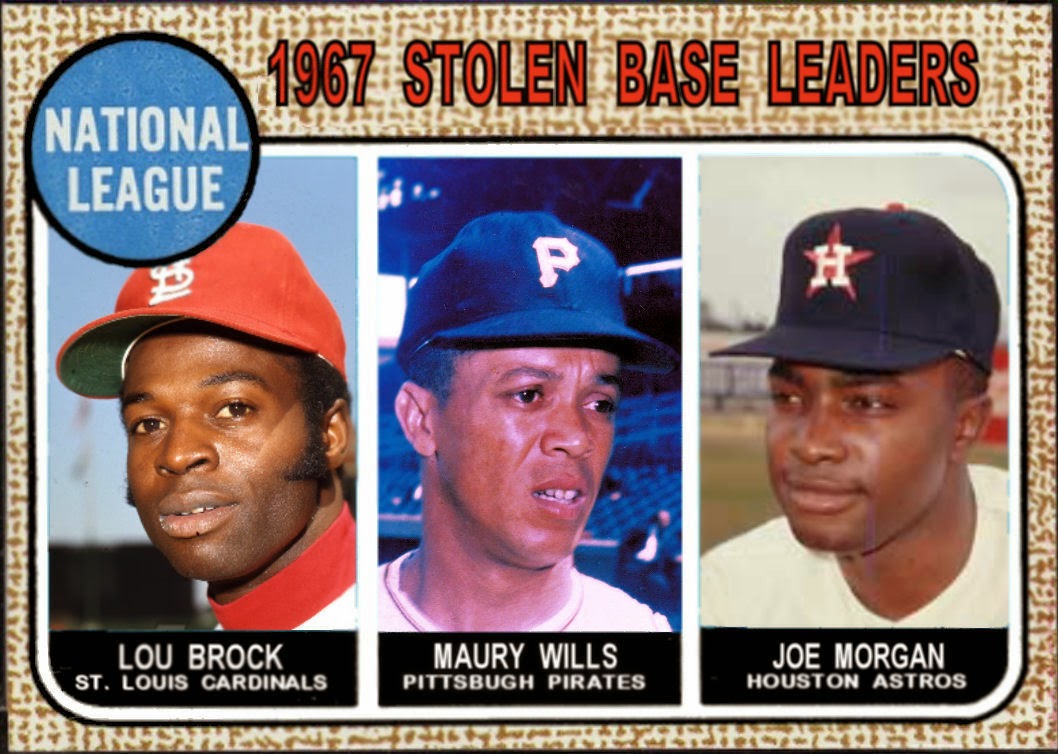 Cards That Never Were: 1968 Topps NL Stolen Base Leaders: Lou Brock, Maury Wills, Joe Morgan