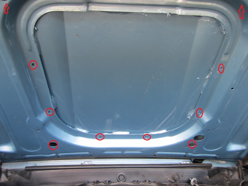 Kvicksilverpuman Hood scoop installation 196970 Cougar