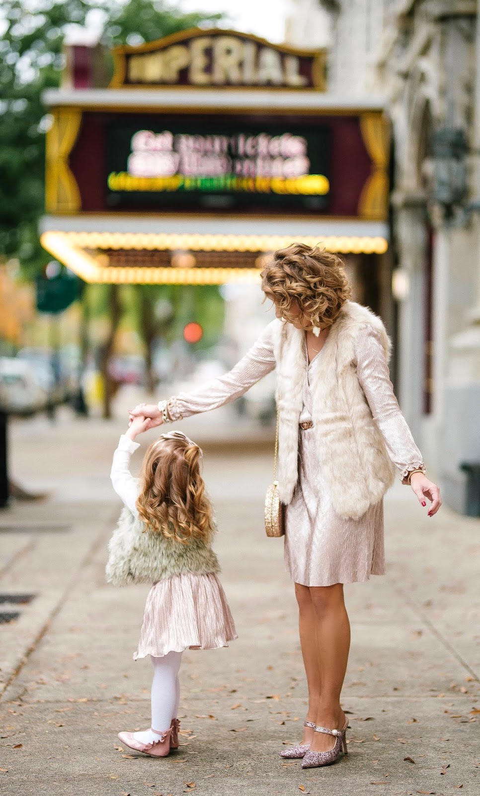 Mommy and Me Festive in Metallic Pink + Gift Guide for Kids - Something Delightful Blog