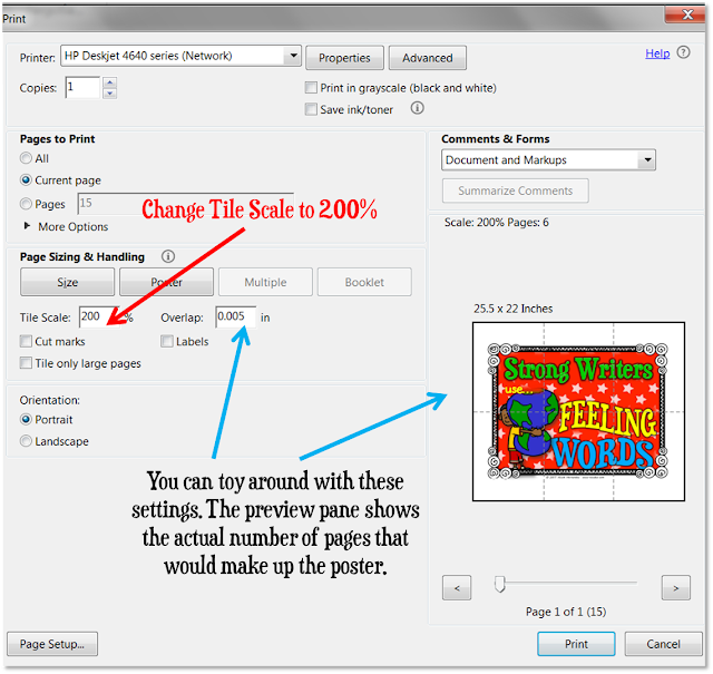 how to print a poster from pdf reader