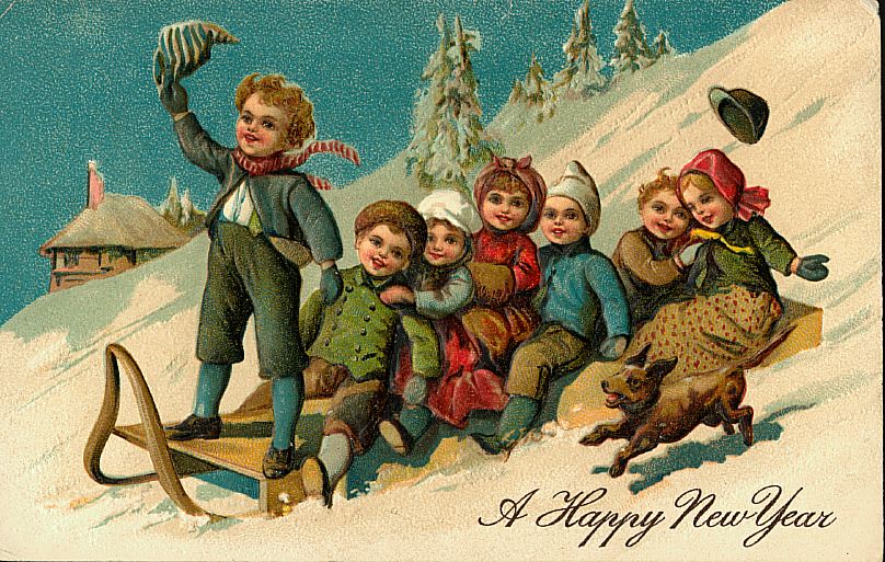 Б детвора. Старинные новогодние открытки. Винтажные открытки. Новый год старинные открытки. Рождественские открытки ретро.