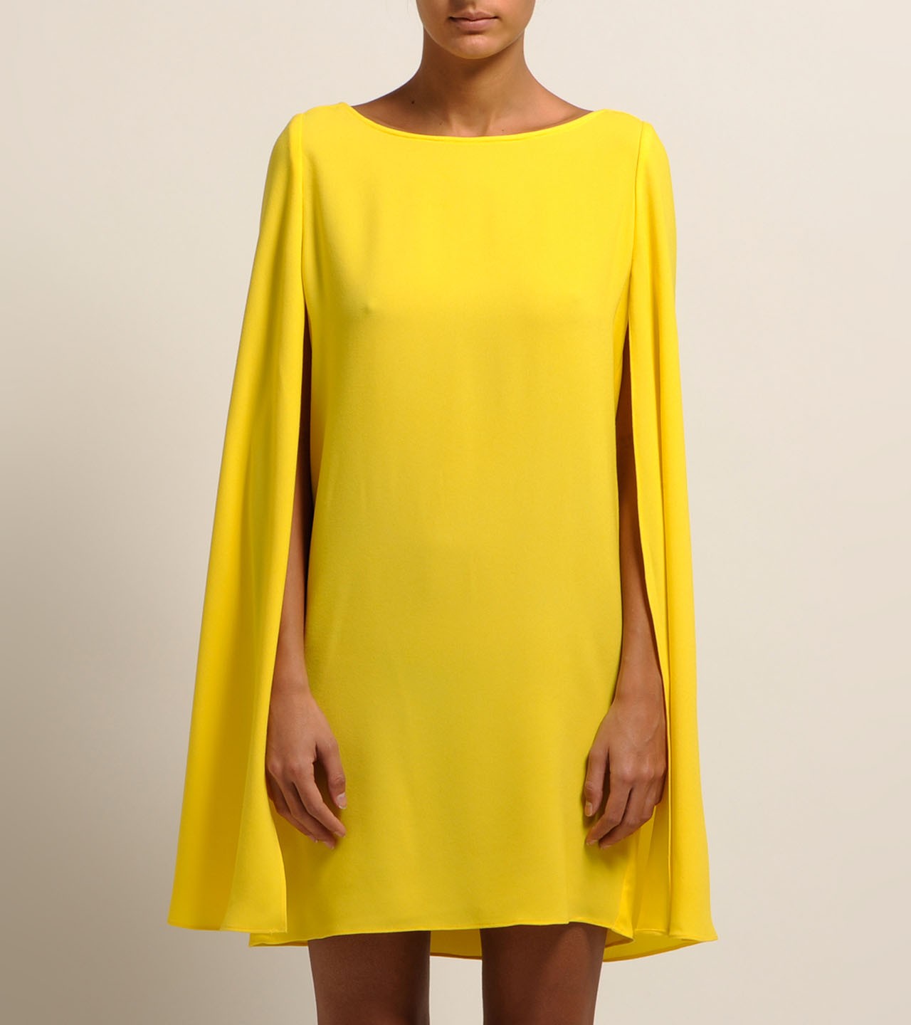 Strawberries Bite Yellow Cape Dress