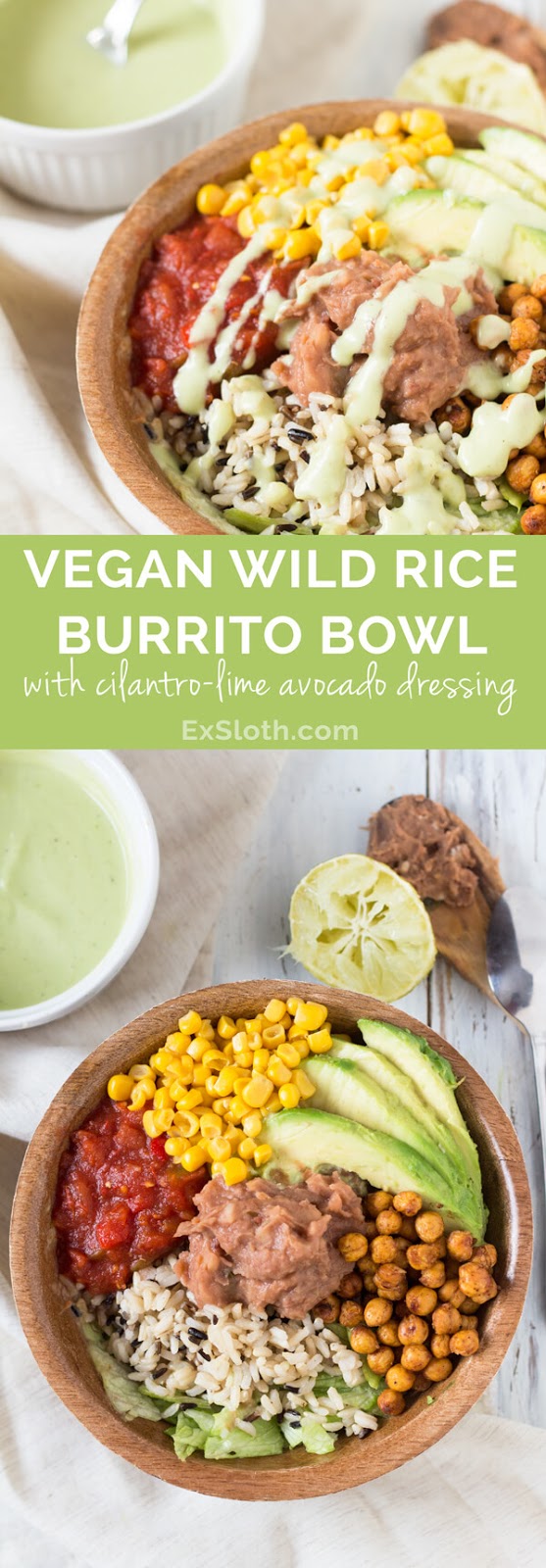 Vegan Wild Rice Burrito Bowl with CilantroLime Avocado Dressing RECIPES