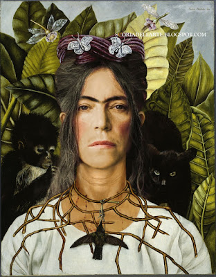 photomaniplutaion of painting-Patti Smith in masterwork of Frida Kahlo