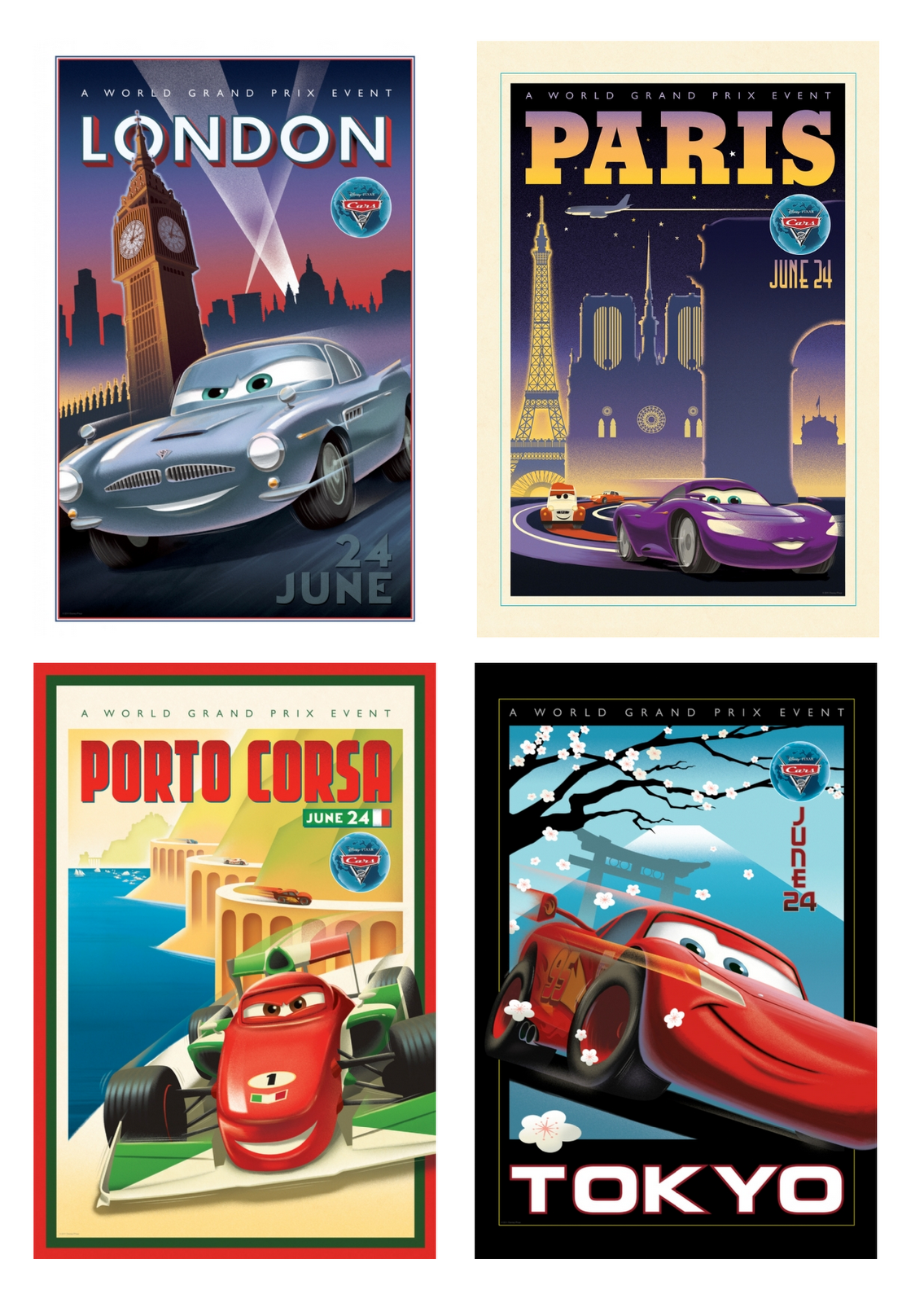 cars 2 retro posters