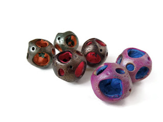 Hollow globes meteorite earrings