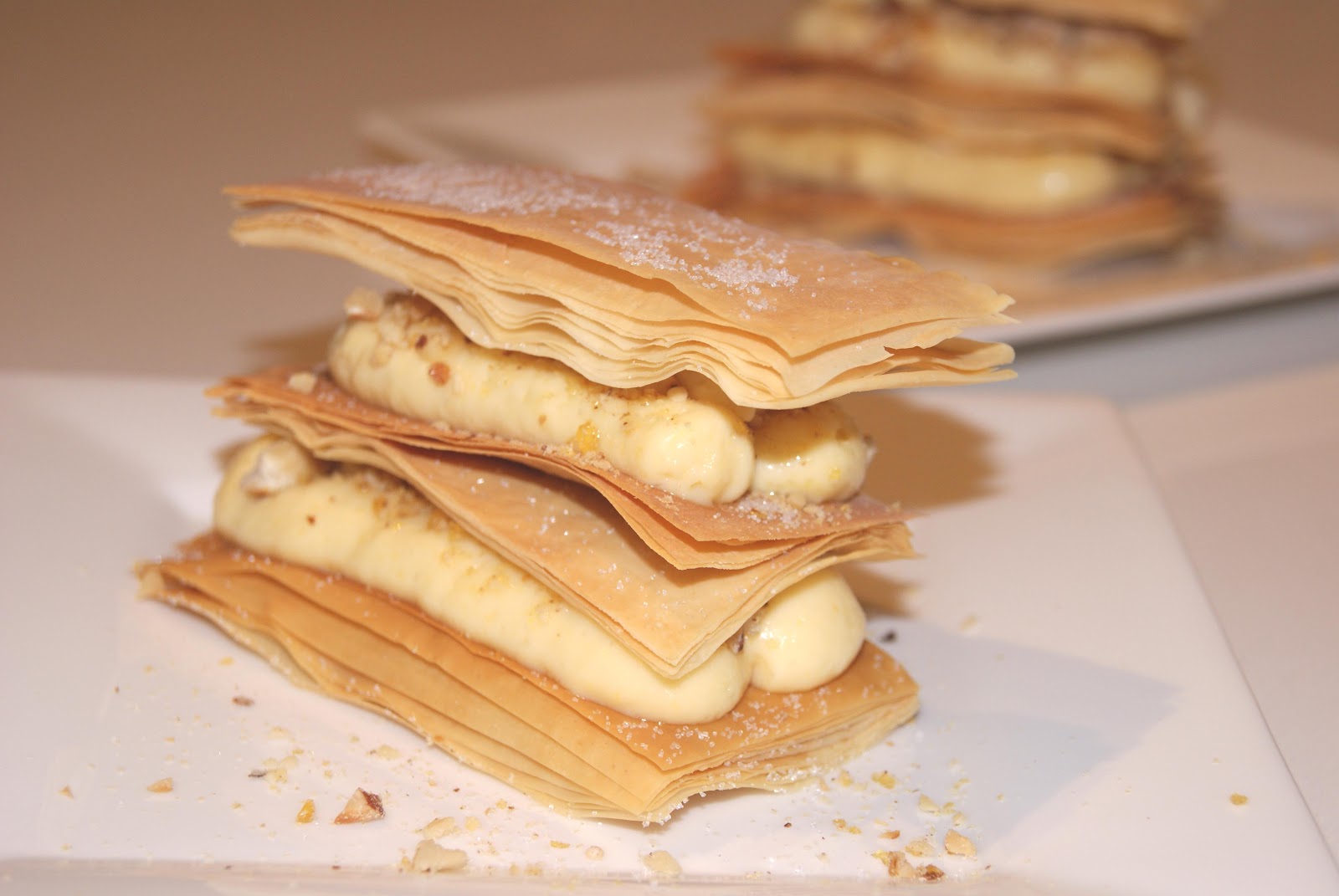 little miss sweetie: Phyllo layers with lemon cream and hazelnuts