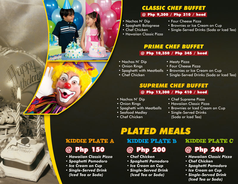 Moms Kiddie Party Link Fast Food and Restaurant Party Packages