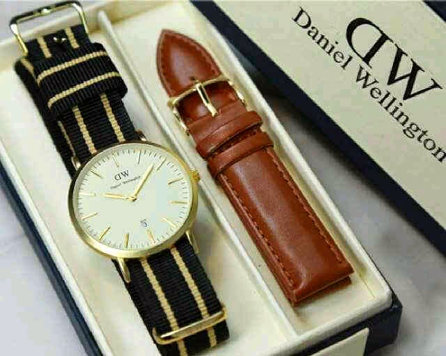 GINDA COLLECTION New Jam Tangan Daniel Wellington Set (1 Canvas
