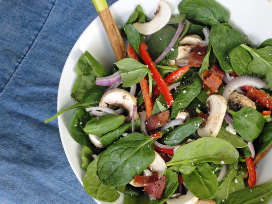 A spinach salad with feta cheese that will soon become a family favourite Spinach Salad With Feta Recipe