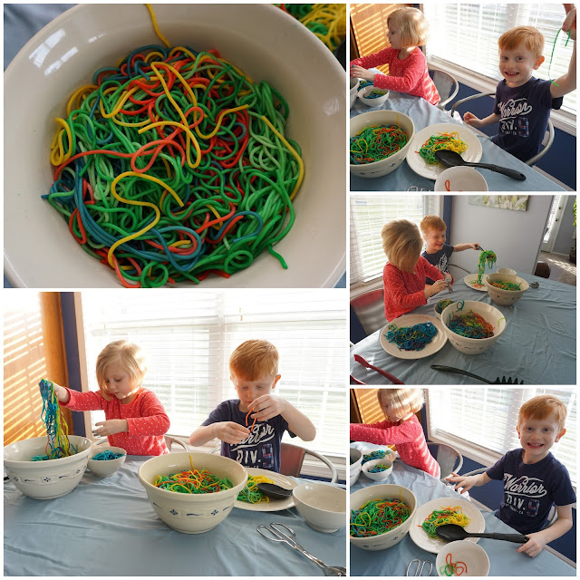 Rainbow Spaghetti with Porter & Stella