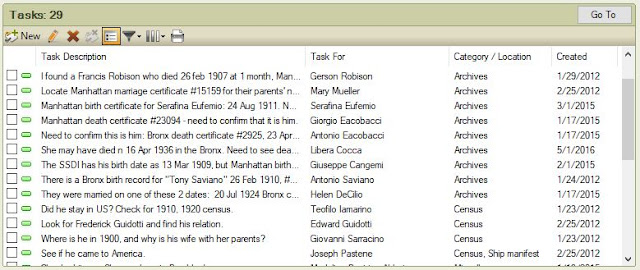 use a detailed task list to simplify your genealogy research
