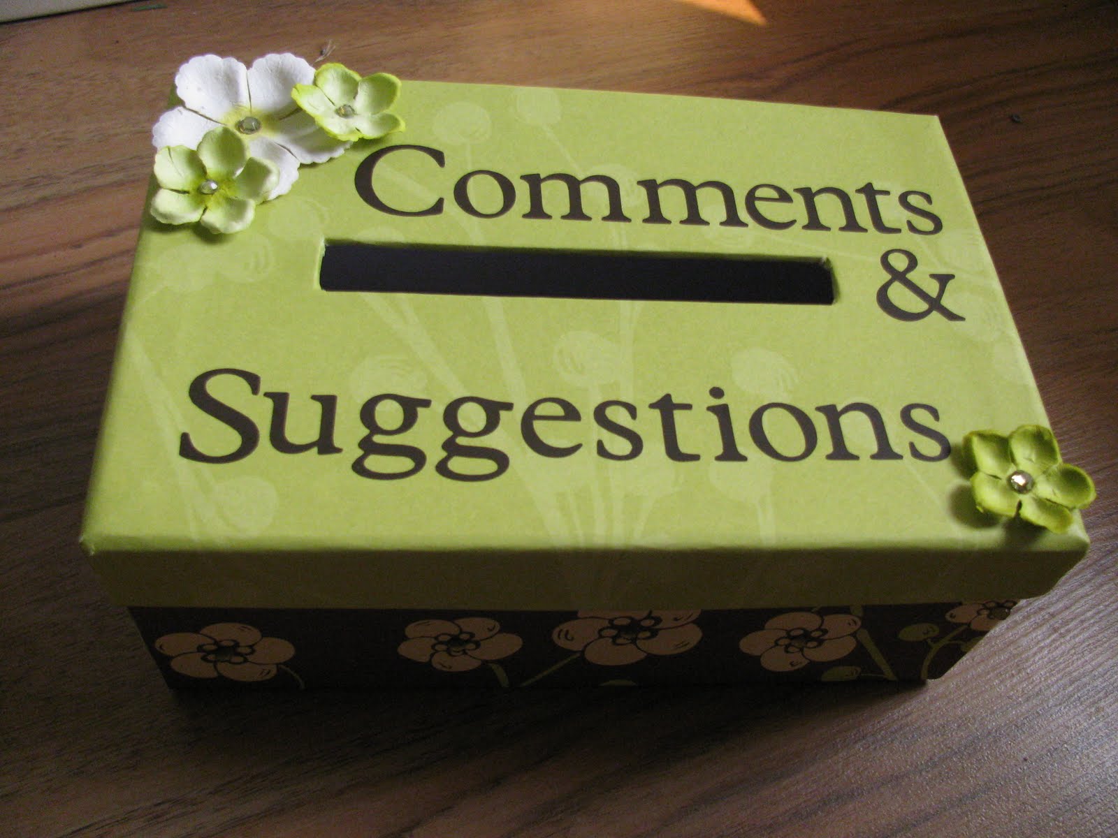 My Crafty Playground Comments and Suggestions box