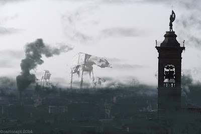 At-At - Guerre Stellari Ecco Star Wars a Bergamo! Photoshop fa miracoli portando le Guerre Stellari a Bergamo
