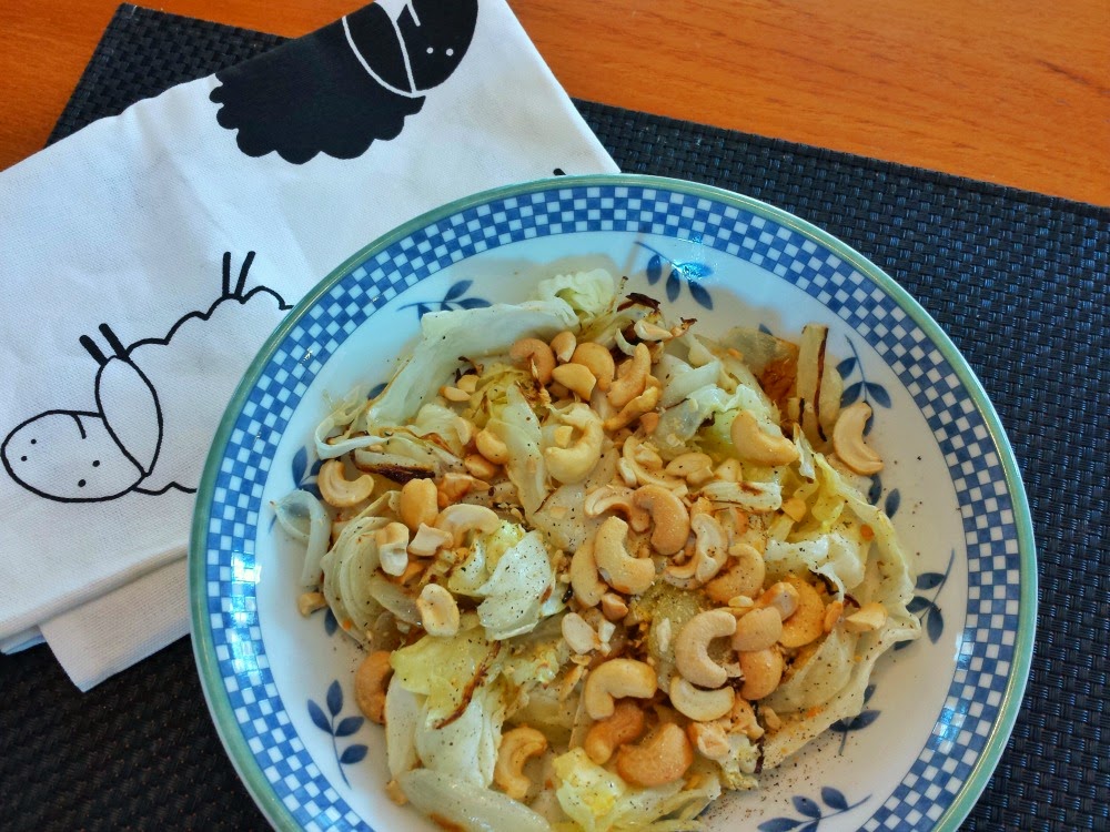 Roasted cabbage with cashews: Cooking with Fresh Produce
