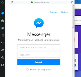 Facebook Messenger di Browser Opera