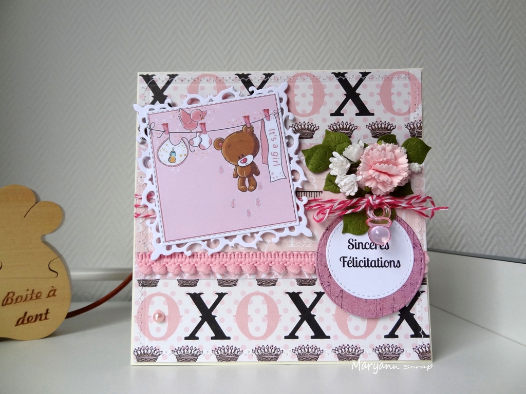 Carte De Félicitations Personnalisable Naissance Bébé Fille 2025 - Carte Faite Main Peter Rabbit, Rose, Pour Parents Et Grands-parents