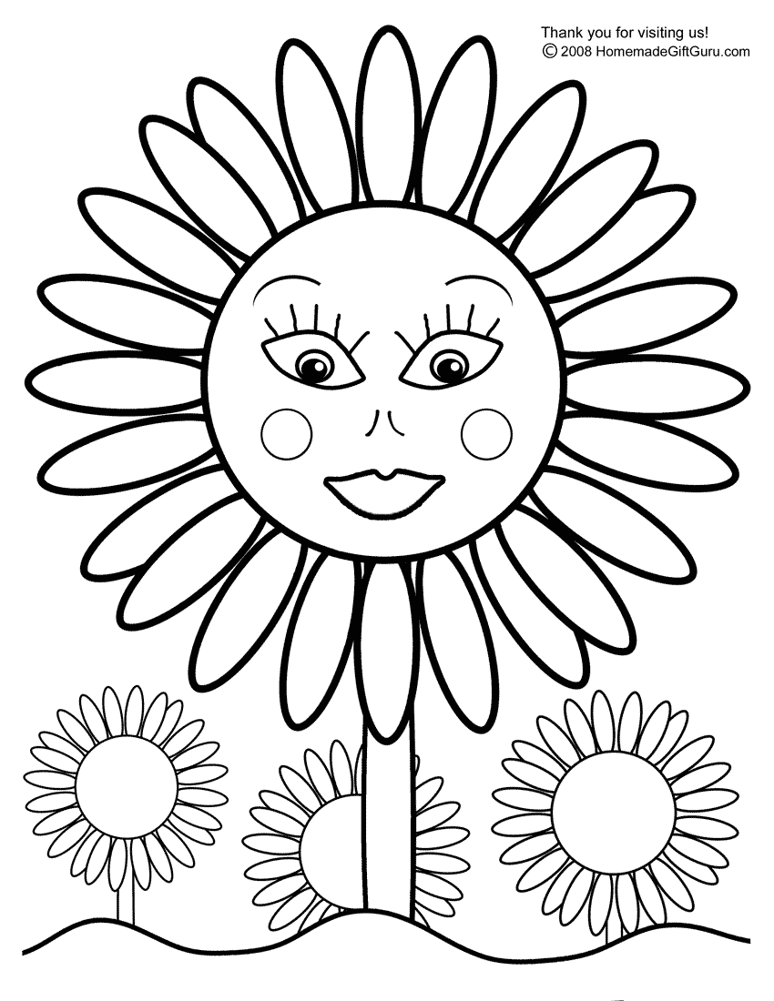 Free Printable Sunflower Pictures To Colour 33