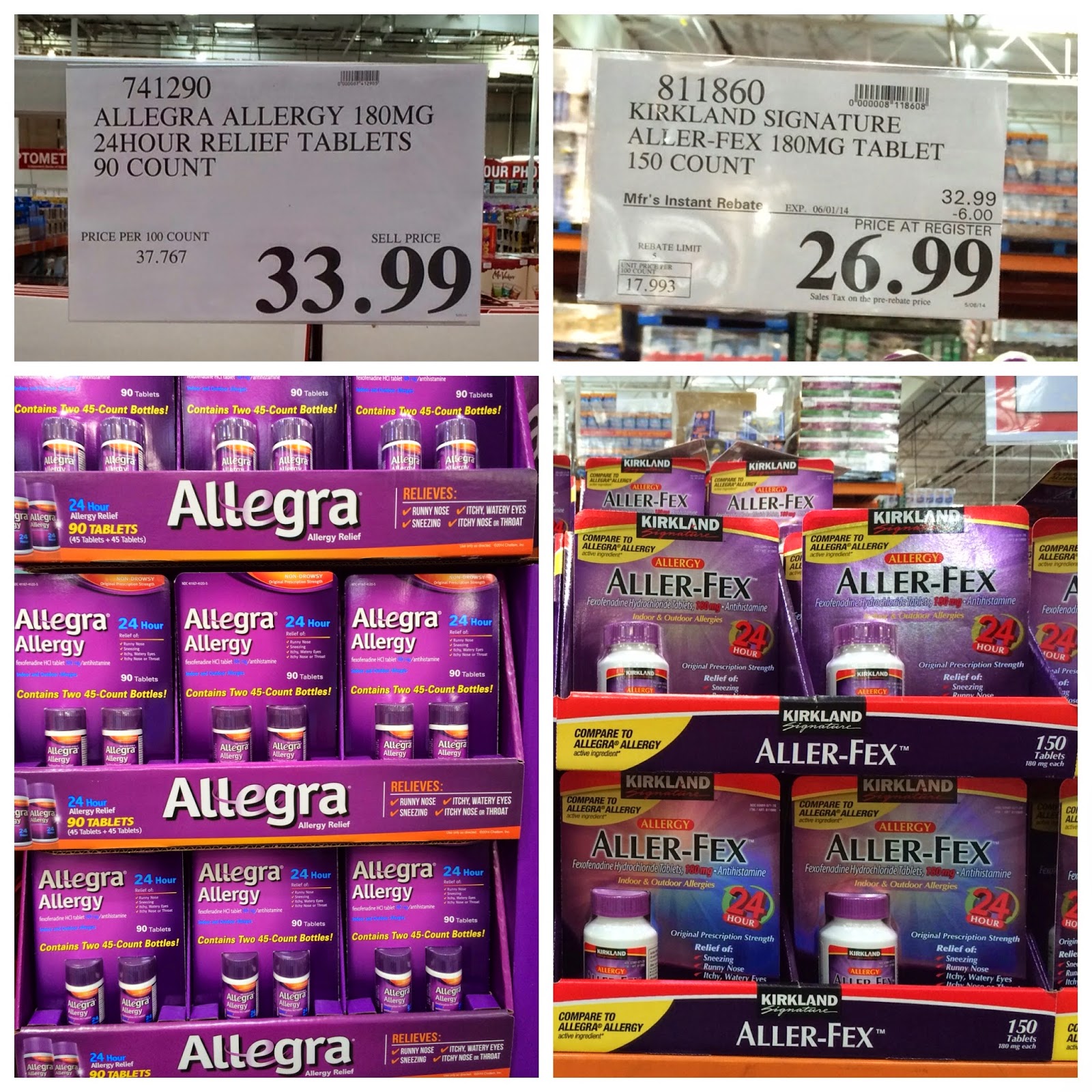 allegra claritin prices