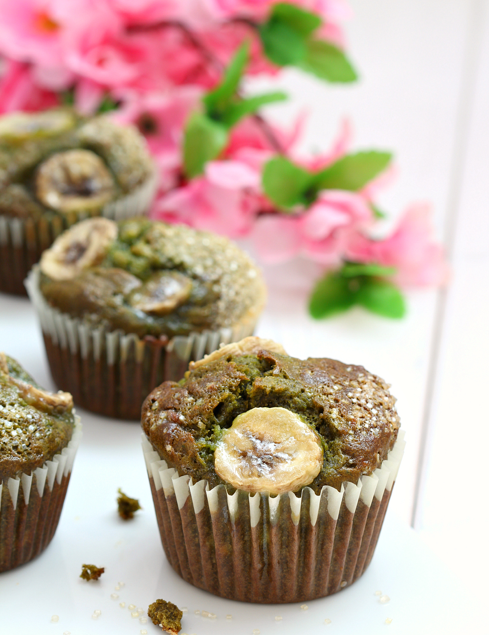 Green tea banana muffins