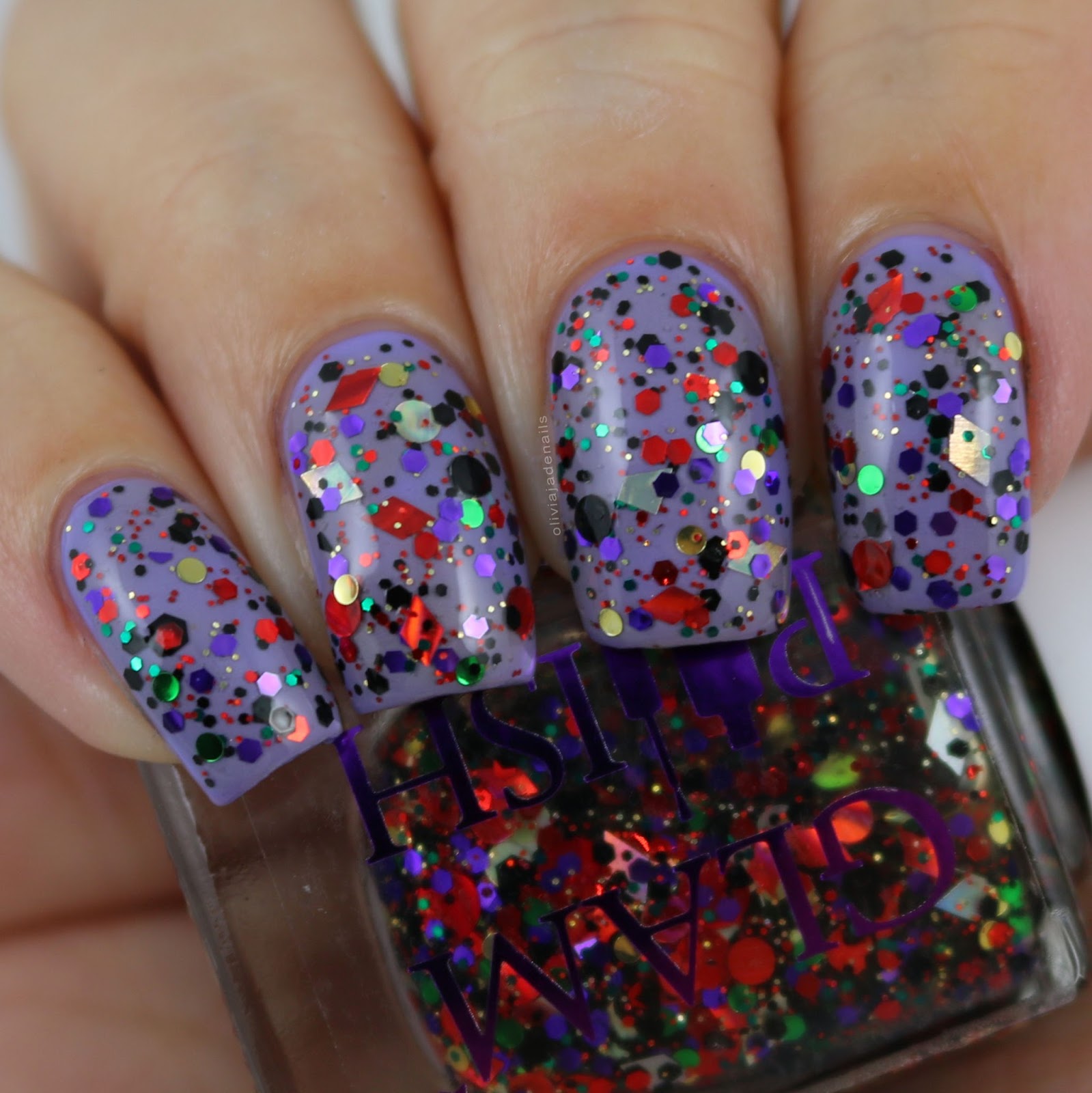 Glam Polish Bloody Hell (over Gloss n Co Kin) swatched by Olivia Jade Nails