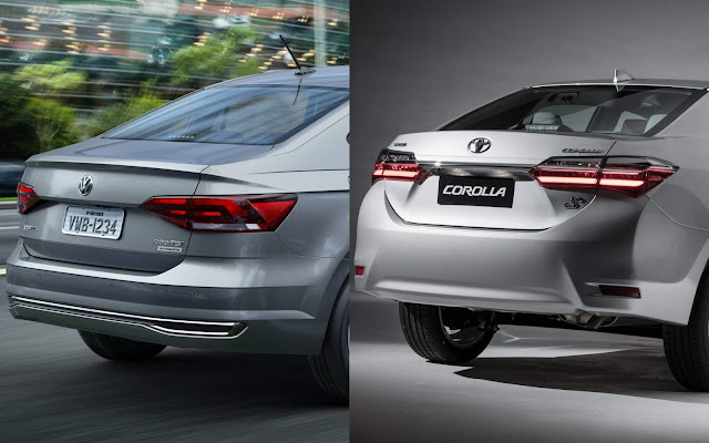 Toyota Corolla x Volkswagen Virtus - traseira