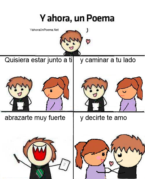 Y Ahora Un Poema, Quisiera estar junto a ti y caminar a tu lado, abrazarte muy fuerte y decirte TE AMO ♥