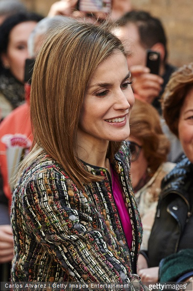 Queen Letizia of Spain visits the 'Goya and Zaragoza' exhibition at the Camon Aznar Museum on March 10, 2015 in Zaragoza, Spain