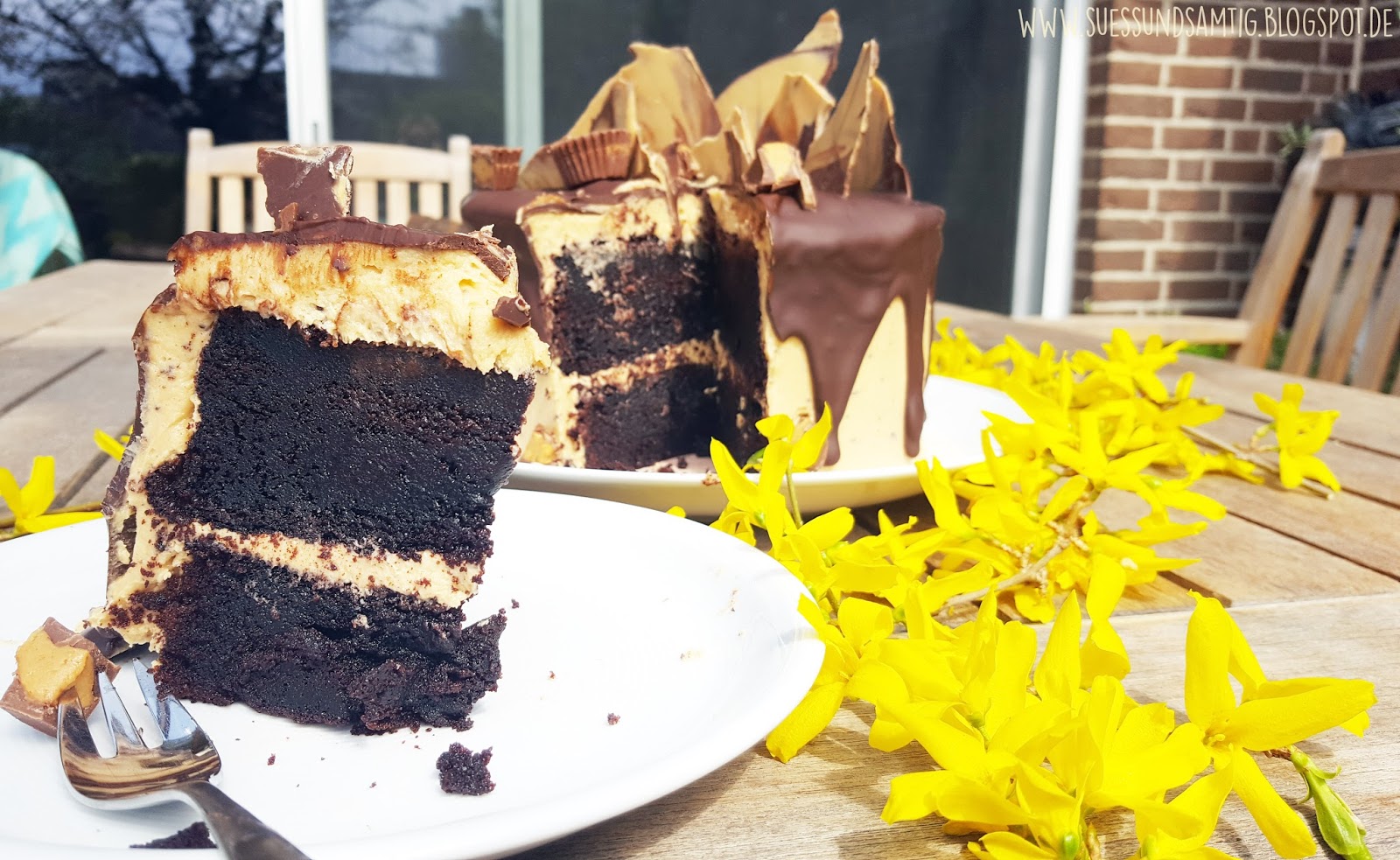 Süß &amp; Samtig: Erdnussbutter-Schokoladen-Torte