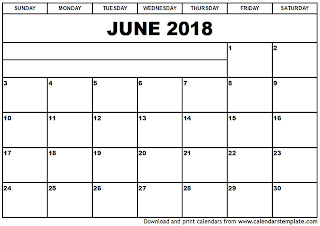 Free Printable Calendar June 2018 Free Printable Calendar June 2018