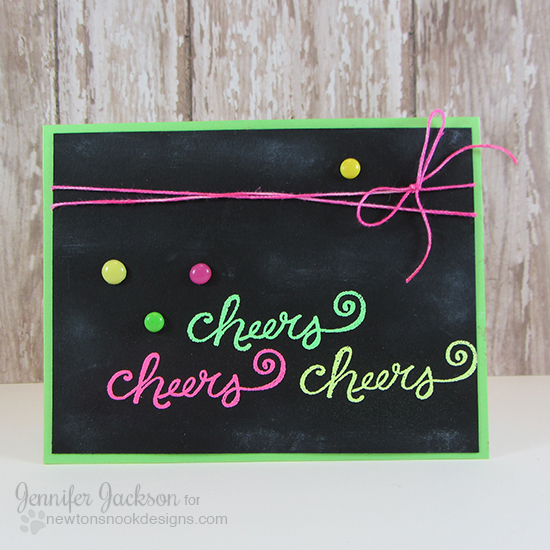Neon Cheers card by Jennifer Jackson | Years of Cheers Stamp set by Newton's Nook Designs #newtonsnook