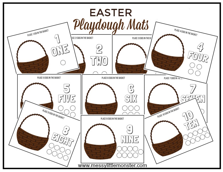 Playdoh Mats Number 1-10 Playdoh Templates for Kids Play 