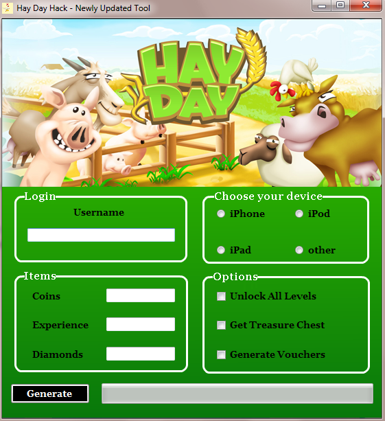 Extensions to games Hay Day Hack Tool