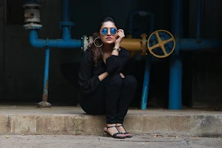 Actress Vani Bhojan New Photoshoot stills in Black Dress