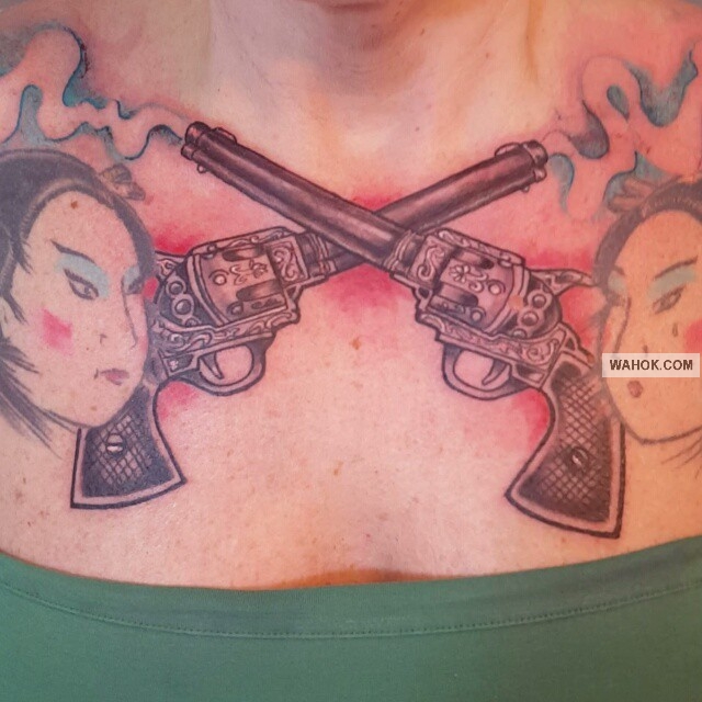 Gambar Tattoo 3D Tembak Terbaru Di Dada, Punggung, Paha, Leher, Betis, Paling Keren