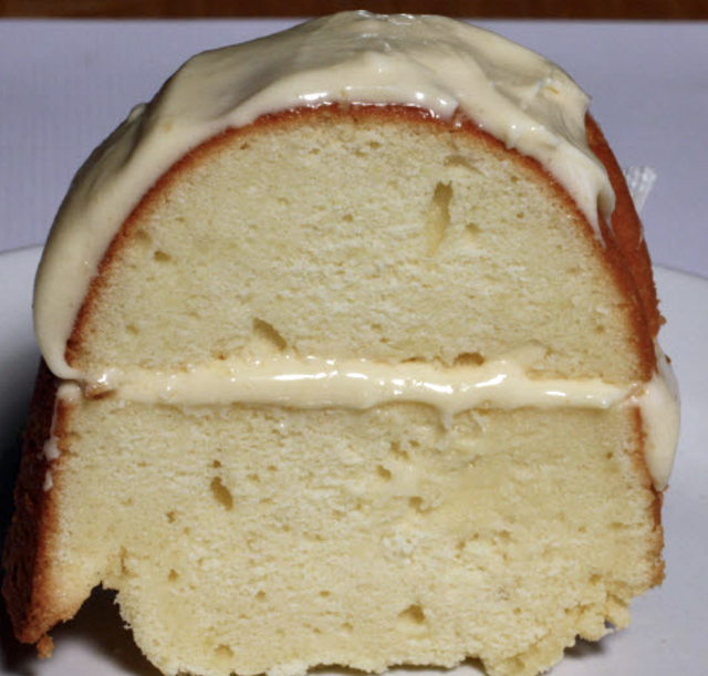 Vanilla Buttermilk Pound Cake with cream cheese glaze