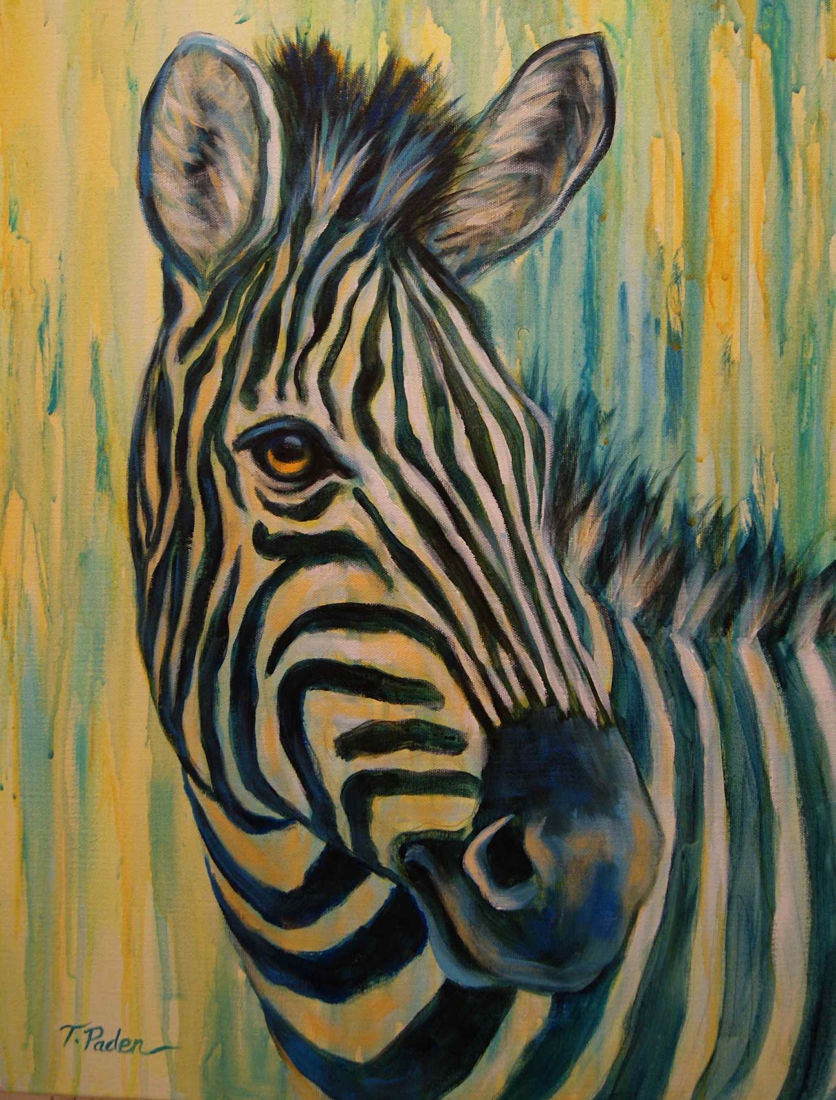 Paintings by Theresa Paden African Wildlife Art, Zebra Painting by