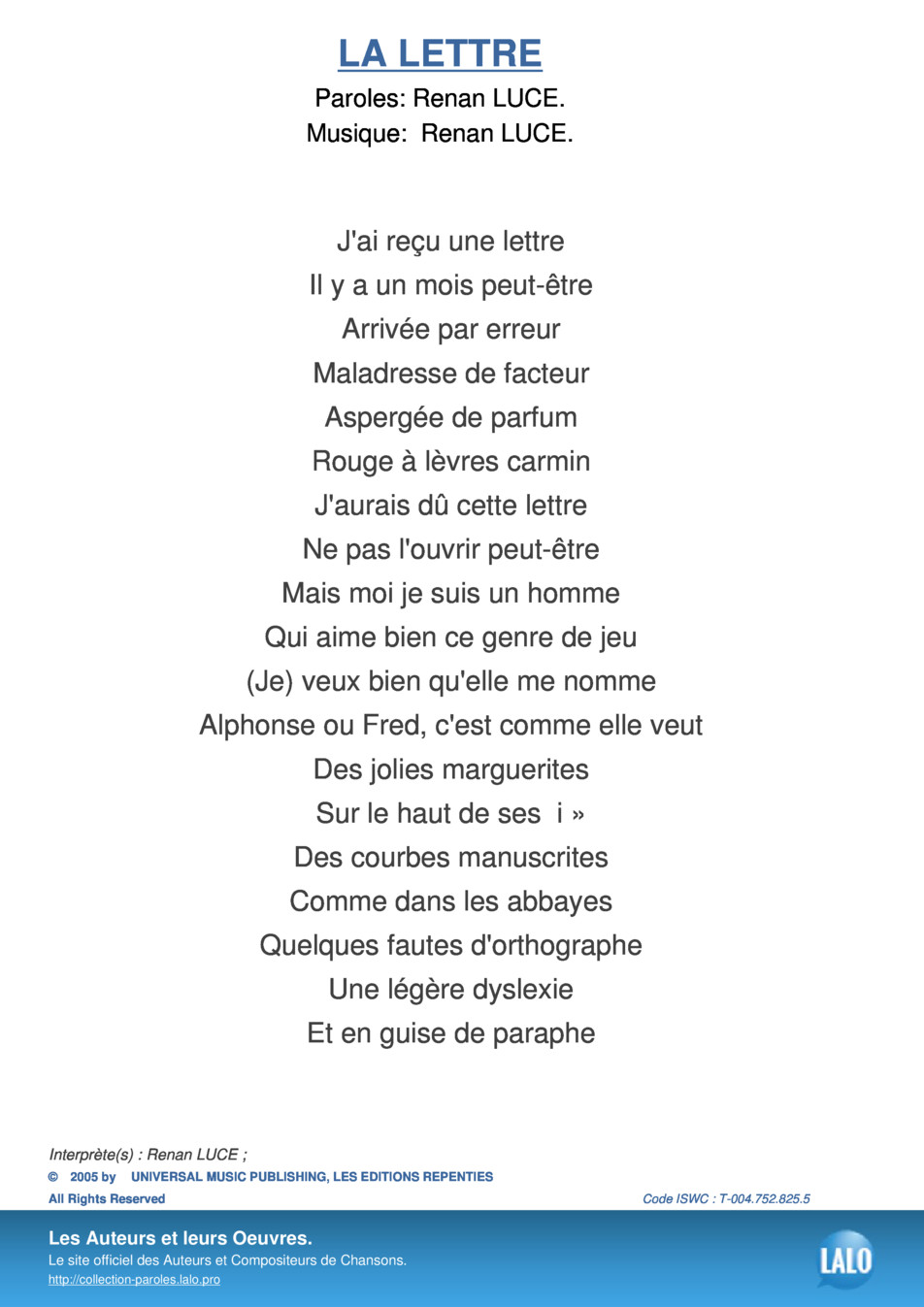 Chen Gai France ) renan luce la lettre