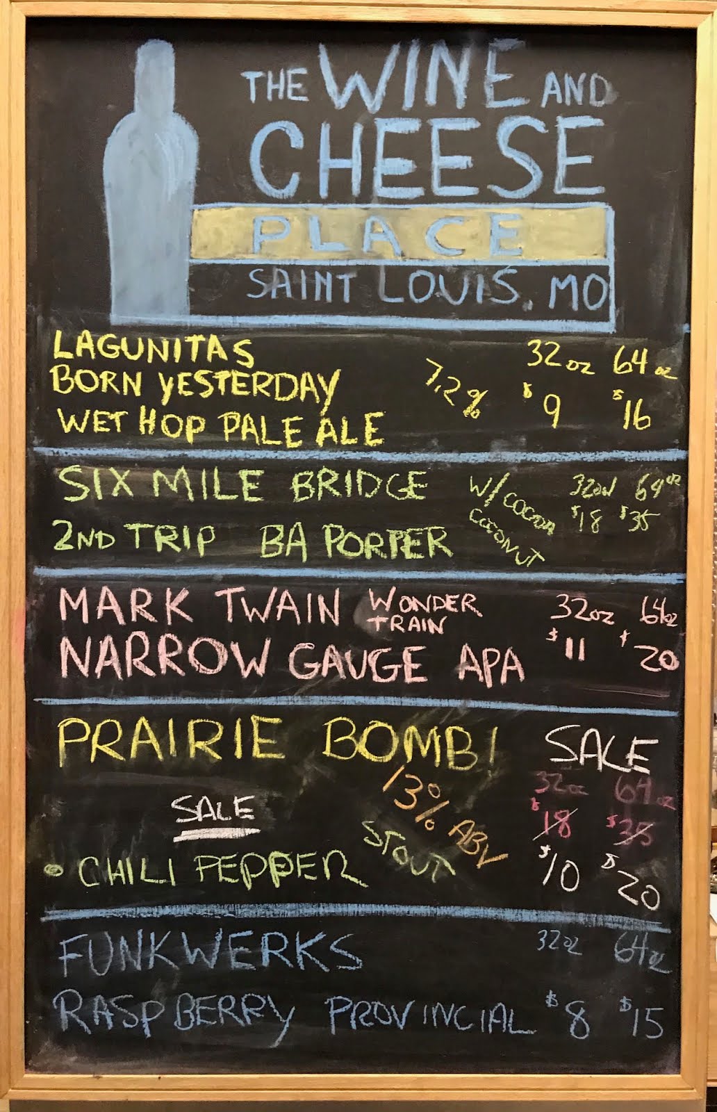 The Wine and Cheese Place Forsyth Growler Board....