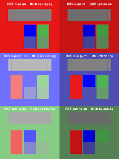 Color Pattern; Small Blocks on Top;  Non-Dithered Gradient; Mode Color