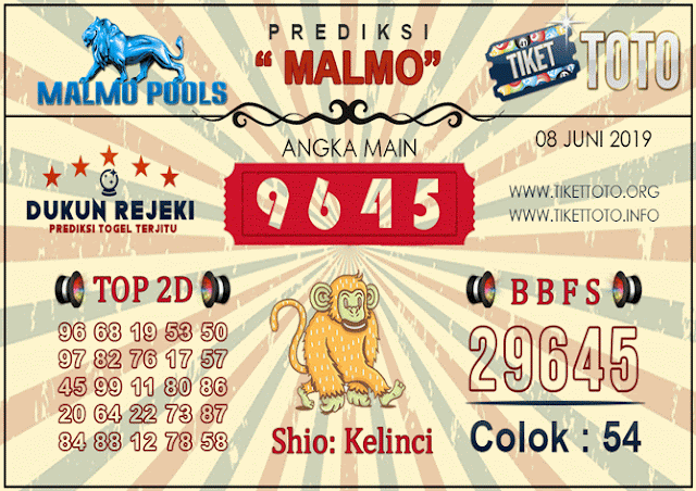 Prediksi Togel MALMO TIKETTOTO 08 JUNI 2019