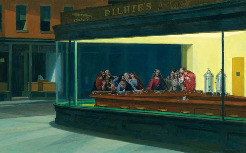 The Nighthawks Last Supper (an homage to Edward Hopper) by brandtk
