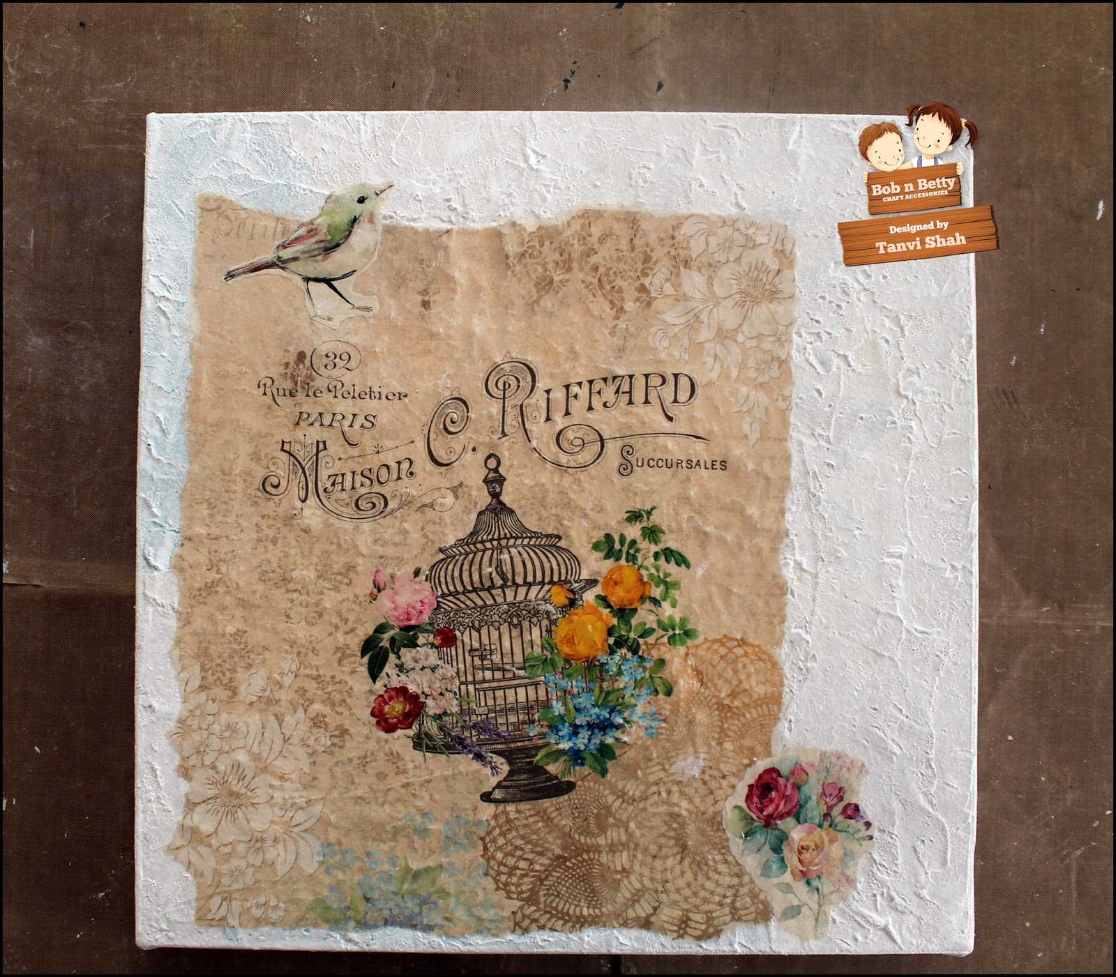 Paper Fantasees The Craft Blog Decoupage Mixed Media Canvas