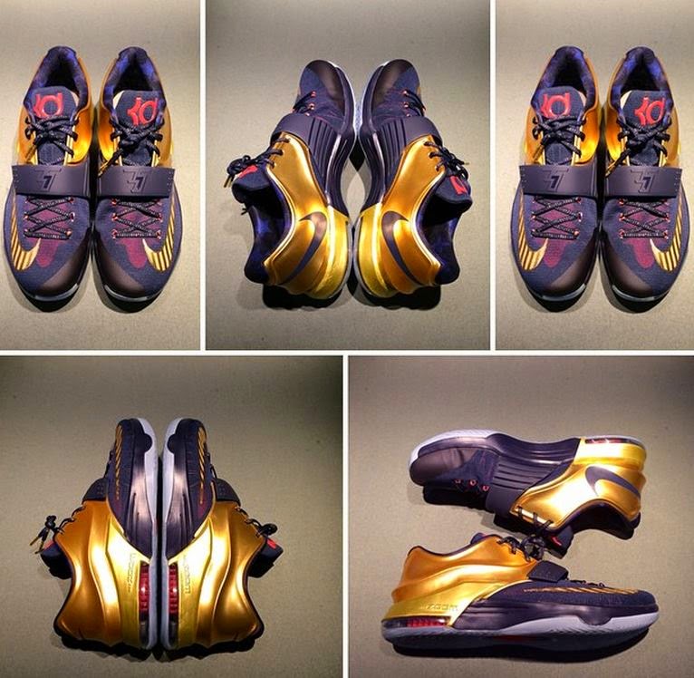 THE SNEAKER ADDICT: Nike KD 7 Gold/Black Sneaker (New Images)