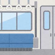 電車内のイラスト（背景素材）