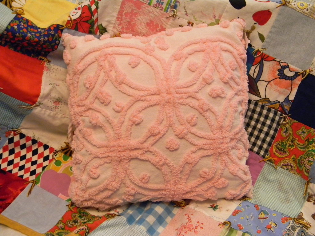 Warm Hugs Design Vintage Chenille Pillow Covers