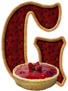 Abecedario con Tarta o Pie de Fresa. Alphabet with Strawberry Pie.