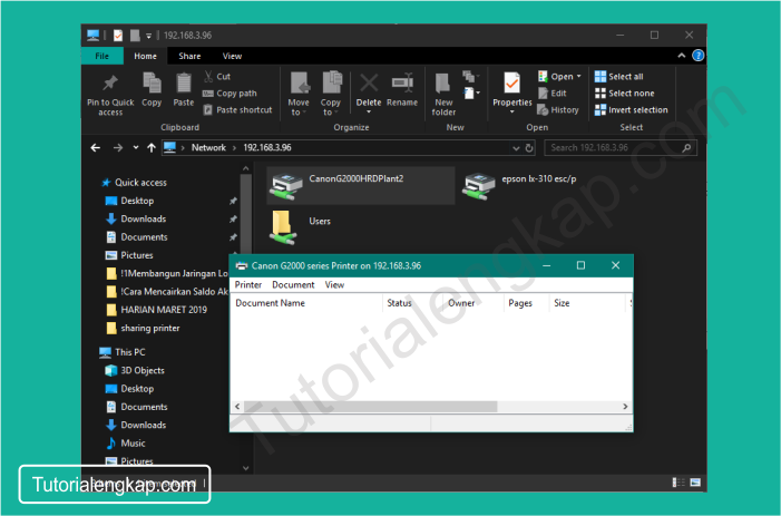 Tutorialengkap 9 Cara konfigurasi Sharing Printer Pada Jaringan Komputer LAN dan WIfi