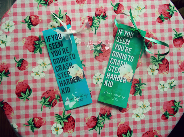 Quote BTS Never Mind bookmark